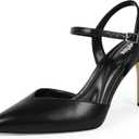 Easyfox Women's Pumps Closed Pointed Toe Stiletto Heels Ankle Strap Slingback Heels for Women Wedding Party Shoes, 9