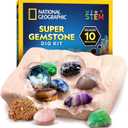 National Geographic Gemstone Dig Kit  Dig Up 10 Real Gemstones and Crystals, Science Kit for Kids, Gem Digging Kit, Gift for Girls and Boys, Mining Kit, Rock Collection
