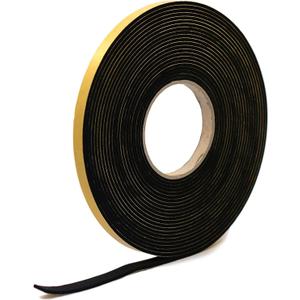 Neoprene Rubber Black Self-Adhesive Sponge Strip 12mm Wide x 3mm Thick x 10m Long