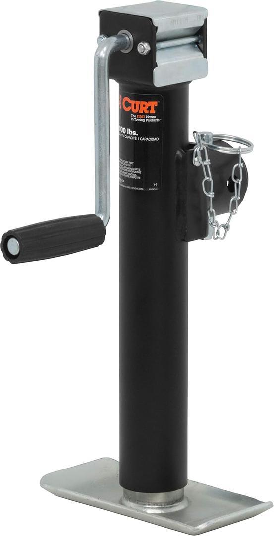 CURT 28321 Weld-On Pipe-Mount Swivel Trailer Jack, 3, 000 lbs. Support Capacity and 2, 000 lbs. lift capacity , 10 Inches Vertical Travel