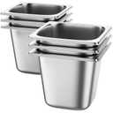 6 Pack Hotel Pans 1/6 Size 6" Deep Steam Table Pan 22 Gauge Anti Jam Stainless Steel Hotel Food Pan