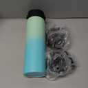 22oz Stainless Steel Bottles with 3 Lids Sport Insulated Water Bottle,Mint