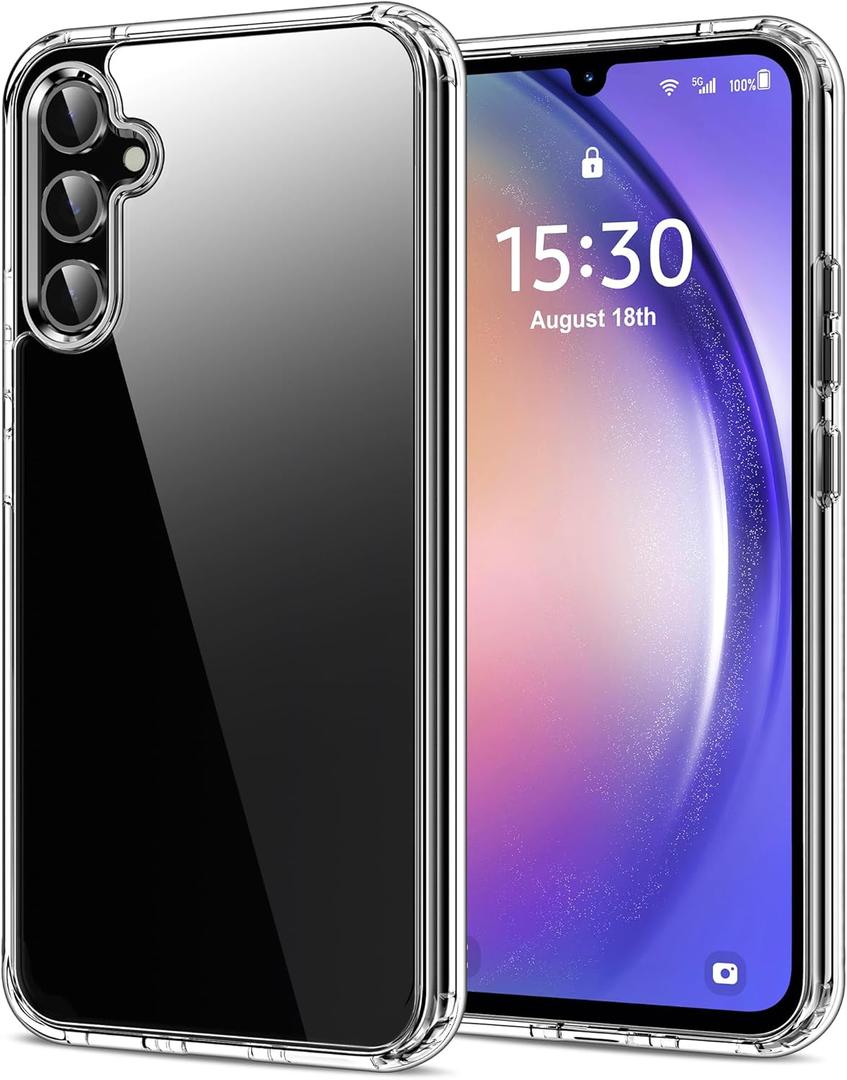 HOOMIL Case for Samsung Galaxy A54, Non-Yellowing, Drop Protection, Anti-Scratch Transparent Hard Back Phone Cover - Crystal Clear