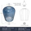 Viinew Dark Blue Seeded Glass Pendant Lamp Shade 5.4" Art Glass Chandeliers Cover Mini Tulip Flower Shape Light Shade Replacement Shade Only Light Fixtures for Kitchen Island Pendant Light 1-Pack
