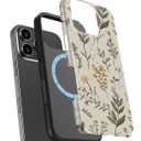 MERRO for iPhone 16 Pro Case - Wireless Charging Compatible - Dual-Layer Hard Shell & Silicone Cover - Protective Phone Case with Cute Wildflower Designs for Women - Floral Whisper