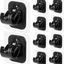 10PCS Self Adhesive Curtain Rod Holders No Drill Curtain Rods Brackets No Drilling Nail Free Adjustable Curtain Rod Hooks Curtain Hangers for Bathroom Kitchen Home Bathroom Hotel(Black)