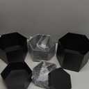 Metal Buffet Risers,6PCS Hexagonal Jewelry Display Risers 2.76 in to 4.02 in Market Display Stands Metal Showcase for Catering Dessert Figures Decoration (Matte Black, 2.76IN to 4.02IN)