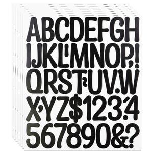 8 Sheets 2 Inch Letter Number Stickers, 376 Pieces Self Adhesive Vinyl Capital Alphabet Punctuation Stickers for Scrapbook, Mailbox, Crafts and DIY, Green