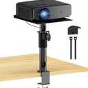 Height/Tilt/Swivel Adjustable Desktop Projector Stand Table for Aurzen Nebula XGIMI VANKYO Jinhoo AuKing Epson and Most Projectors - Desk Projector Stand Clamp on Desktop Wr Headphone Holder, Single