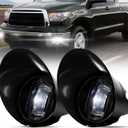 BUNKER INDUST LED Fog Lights for Toyota Tundra 2007-2013/Sequoia 2008-2011, Clear Lens OEM Driving Bumper Fog Lamp Kit Fog Light with Adapter Extension Harness