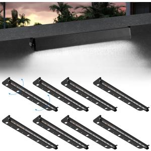 8-Packs 5W 12inch LED Hardscape Paver Lighting,12V AC/DC Low Voltage Retaining Wall Lights,Landscape Lighting,5000K Daylight White Outdoor Step Light,50,000 Hours Lifespan-Black
