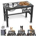 SHAINFUN Elevated Dog Bowls with Mat for Medium Large Dogs, Raised Dog Bowl Stand with 2 Stainless Steel 58oz Bowls, Tall Dogs Food Water Bowl Holder