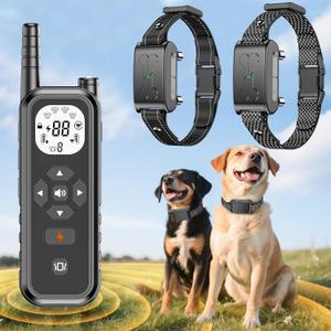 Wireless Dog Fence, Invisib Fence for Dogs Electric Fence 185 Days Standby Training Collar, Flash Light & Waterproof Portable Dog Perimeter Collar with 3 Training Mode for 2 Dogs Large Medium