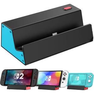 HEIYING Switch Charger Dock for Nintendo Switch 2 / OLED/Lite,Charging Dock Station with Standard USB-C Port for Easy Console Charging