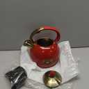 SUSTEAS Stove Top Whistling Tea Kettle - Food Grade Stainless Steel Teakettle Teapot with Cool Touch Ergonomic Handle, With 1 Silicone Pinch Mitt Included, 2.64 Quart(RED)