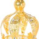 Tower Tiara Crown Birthday Cake Topper Crystal Headpiece Party Cake Decoration Gold