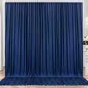 10ft x 10ft Wrinkle Free Navy Blue Backdrop Curtains Panels, 2 Panels 5x10ft Silky Polyester Photo Backdrop Drapes for Birthday Wedding Party Graduation Photography Background (10ftx10ft)