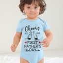 BesserBay Baby Boys Happy 1st Daddys Day Bodysuit Cotton Blue Cheers to Our First Fathers Day Newborn Onesie Size 3-6 Months