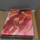 3Pcs Pink Fashion Black Girl Canvas Wall Art African American Black Woman Wall Decor Pictures Gorgeous Black Girl Posters Prints for Living Room Bedroom Artwork Home Decoration Prepare to Hang (12x16in)