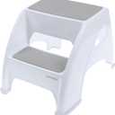 Dreambaby Toddler & Me 2 Step Stool - Designed for Kids & Adults - Holds up to 300lbs Maximum Weight Capacity - 10.5inch Tall & 15.4inch Wide - with Anti Slip Base Pads - Grey - Model L6072