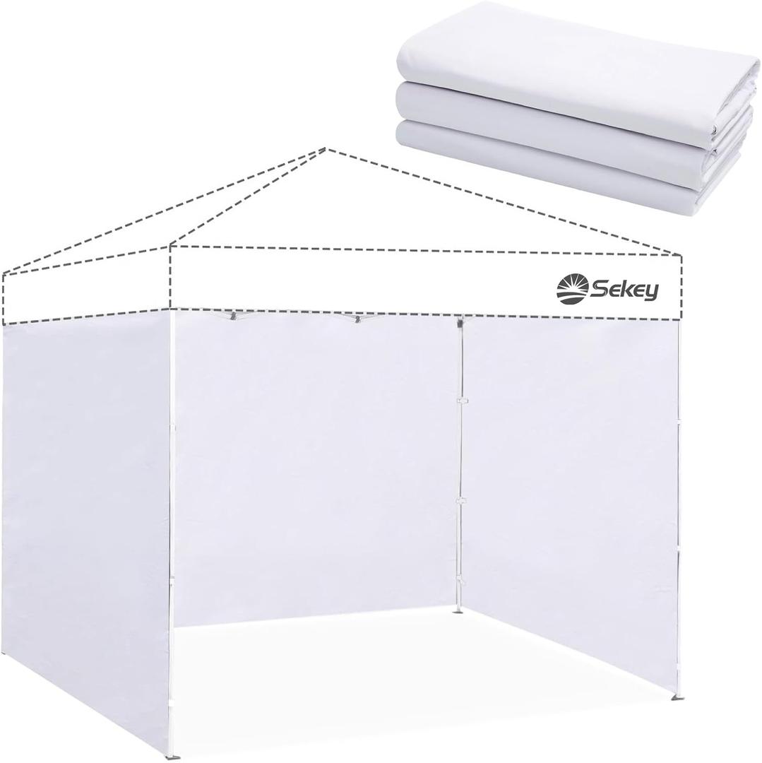 Sekey 3 Sidewalls for 10x10 Canopy Tent, 3 Pack Pop up Canopy Sunwalls Only, Waterproof, 99% UV Protection (White)