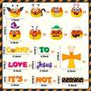 3 x Yopyame 110PCS Its Not Corny to Love Jesus Christian Bulletin Board Set Halloween Candy Corn Cross Name Tag Border Trim Cutout Halloween Faith Religious Classroom Sunday School Chalkboard Wall Decor