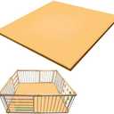 Zety Compatible Baby Play Mat - PU Leather Baby Playpen Mat - Waterproof Baby Play Mats for Floor - 1.5" Thick High Density Foam Play Mat (Colored, 8-Panel) (Beige, 8-Panel)