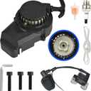 Black Aluminum Pull Starter Recoil Starter for 2 Stroke Engine 47cc 49cc Pocket Bike Mini ATV Dirt Bike