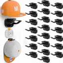 ApexHub 22 Pack Adhesive Hat Hooks for Wall, Removable Hat Rack for Baseball Caps, New Upgrade Wall Hat Holder, Hat Hanger(Black)