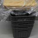 4 Packs Storage Bins with Bamboo Lids - Plastic Storage Containers with Lids Stackable Storage BoxStorage Baskets for Organizing Desktop Closet Playroom Classroom Office,Gray