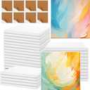 25 Set Ceramic Tile for Crafts Coasters, 4"x4" Sublimation Ceramic Coasters with Cork Backing Pads, Ready-to-Paint Ceramic Tile for Painting, Alcohol Ink, Acrylic Pouring and DIY (White)