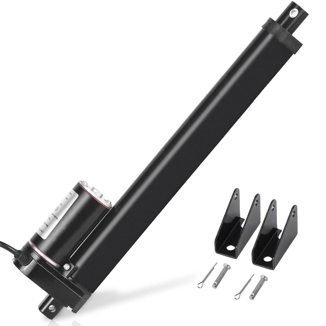 DC HOUSE Linear Actuator 12V 1000N High Speed 10 Inch 10" Motor 14mm/s with Mounting Brackets Blcak