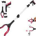 Grabber Reacher Tool - 43 Extra Long Foldable Gripper and Reaching Tool - Heavy Duty Pick Up Stick Grabbers for Seniors, Trash, Surgery Recovery Must Haves Gifts (Red-43in)