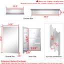 14.8 x 25.6 Stainless Steel Medicine Cabinet with Mirror Door, 14.8W x 25.6H x 4.5D inches