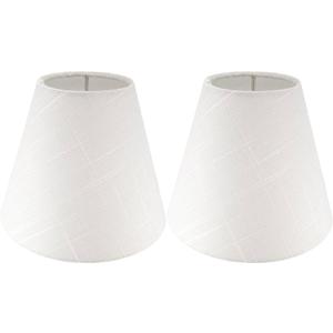 Set of 2 White Linen Chandelier Lamp Shades, Designed for Candelabra Bulbs with Easy Clip-On Fitter, 3" X 6" X 5", 2-Pack