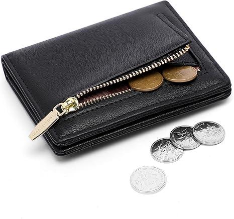 Small Women Wallet RFID Blocking Bifold Pocket Wallet Slim Compact Ladies Purse Mini Wallets For Women (Black)