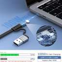 100W Retractable Multi Charging Cable 6A 3in2 MFi Certified iPhone 15 16 Car Charger Cord Retractable Cell Phone Charger with Type C/Micro USB/Lightning for Galaxy iPhone Android Pad MacBook 4FT