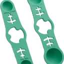 Silicone Magnetic Measuring Spoons, 2 Pack Coffee Measuring Spoons(4-size) - Equipped with strong N50 magnets  securely attach to any metal surface, Suitable for dry and liquid ingredients(Green)