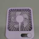 Small Fan Portable, 6.8 Inch Quiet Desk Fan Rechargeable with 2500mAh Battery Operated, 100 Speeds Adjustable Personal Mini Desktop Fan for Bedroom Office Travel Beach, Cruise Ship Essentials, Purple