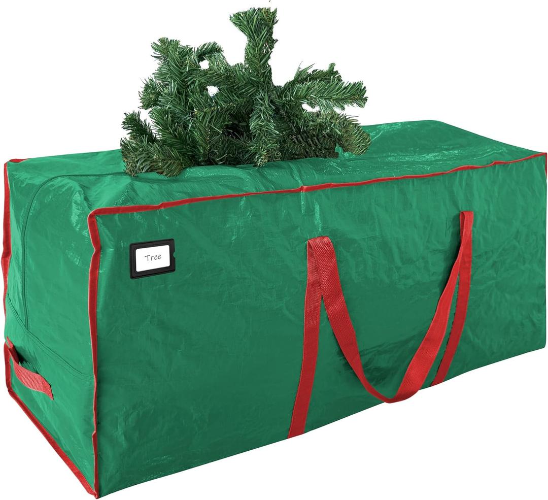 Cosy Family 7.5 ft Christmas Tree Storage Bag - Durable Heavy Duty Extra Large Artificial Xmas Holiday Tree Bag with Reinforced Handles and Dual Zippers Wide Opening - Green