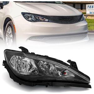 Huray Right Halogen Headlight Assembly Fit for Chrysler Pacifica 2017-2020 / Chrysler Voyager 2020-2024 RH OE Factory w/o Quad Headlamp Head Light Replacement for CH2503288 68228944AH Passenger Side