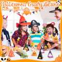 Ctosree 36 Pcs Halloween Treat Boxes Cone Halloween Boo Candy Box Bulk Pumpkin Ghost 6 Patterns Goodie Cookies Snack Boxes for Kid Trick or Treat School Party Favor Supplies Decoration (Cute)