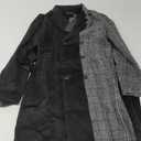 S·DEER Womens Coat with Plaid Patch Style, Wool Blend Winter Coat, Mid-Length Belted Notched Lapel Collar Coat, Size S