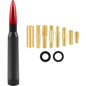 Vehicle Stubby Antenna Mast Bullet Car Truck Antenna Replacement for Ford F Series F150 Raptor F250 F350 F450 Super Duty Ranger Dodge RAM 1500 2500 3500 Heavy Duty Classic Pickup Truck (Red)