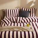 Bedbay Striped King Comforter Set Velvety Fleece Comforter Set Modern Style Striped Beding with 2 Pillowcases Lightweight 3 Pcs Boho Bedding Quilt Farmhouse Fluffy Bed Set for All Seasons