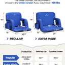 Sportneer Stadium Seats with Back Support: 2.5'' Thick Comfy Cushion 6 Adjustable Angle Bleacher Seat with Armrest - 2 Large Pockets, 2 Cup Holders Stadium Chair for Sport Events Concerts Parks, Non-Heated, Regular - 20.5"