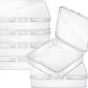 Jetec 6 Pieces Mini Plastic Clear Beads Storage Containers Box for Collecting Small Items, Beads, Jewelry, Business Cards, Game Pieces, Crafts (3.3 x 3.3 x 1.1 Inch)