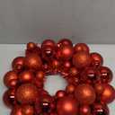 Christmas Ball Wreath 13" Xmas Wreaths Ornaments Glitter Thicken Shatterproof Garland Decoration for Door Wall Mantel Holiday Party Decor, Red