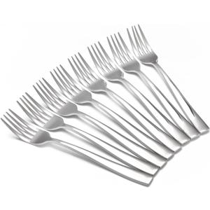 8-Piece Salad Forks Set, Food Grade Stainless Steel Silverware Dinner Fork, Flatware Forks Use for Home, Kitchen, Restaurant, Dishwasher safe - 7 Inches