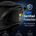 Full Face Motorcycle Helmets with Bluetooth DOT | Motorcycle Helmet for Adults Men and Women, Dual Visor, Handle Design, L